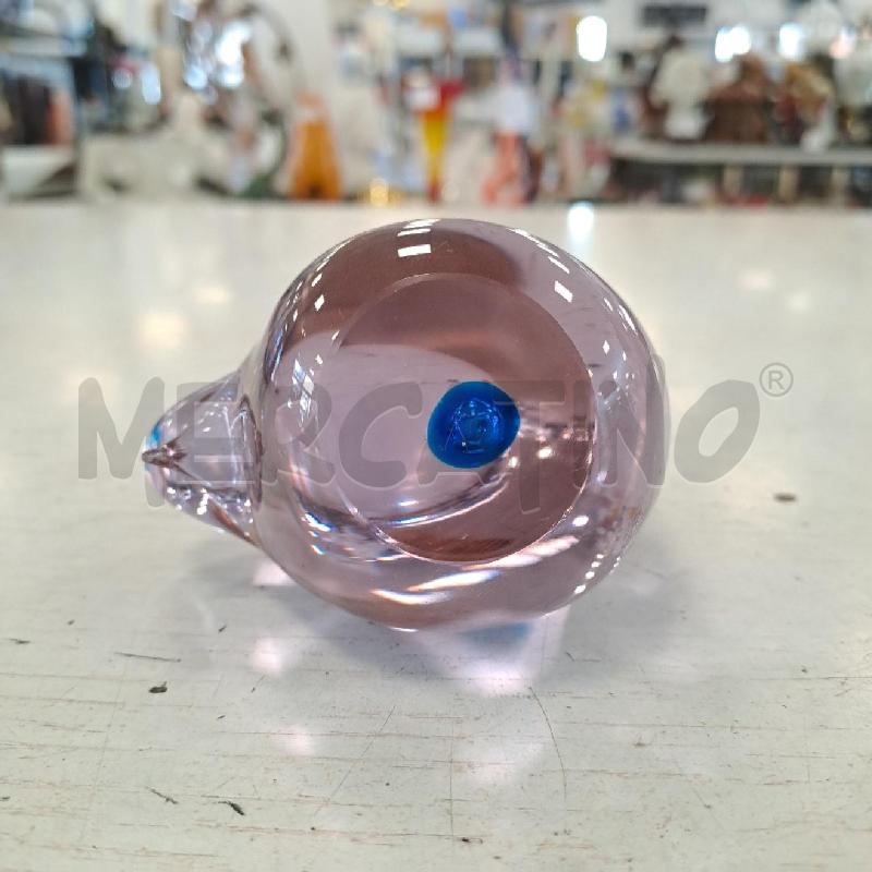 STATUINA UCCELLINO VETRO MURANO CUORE BLU | Mercatino dell'Usato Bologna 3