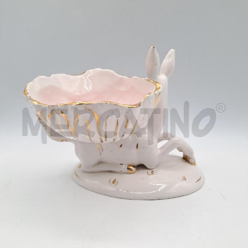 STATUINA VASETTO CERBIATTO ITALY BIANCO ORO | Mercatino dell'Usato Bologna 2