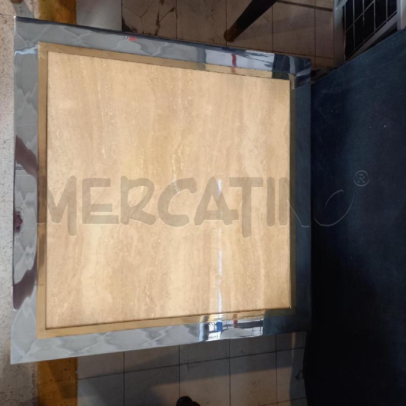 TAVOLO DA CAFFE' METALLO TRAVERTINO  | Mercatino dell'Usato Bologna 4