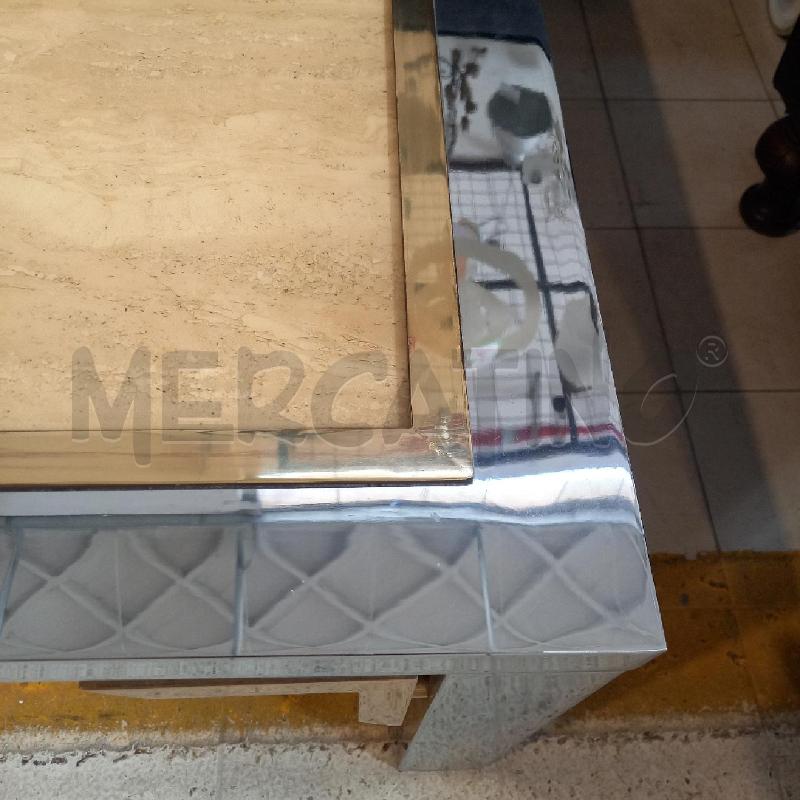 TAVOLO DA CAFFE' METALLO TRAVERTINO  | Mercatino dell'Usato Bologna 5