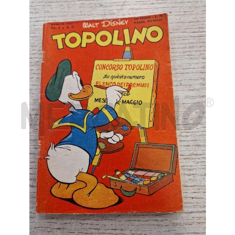 TOPOLINO NUMERO 29  DEL LUGLIO 1951 | Mercatino dell'Usato Bologna 1