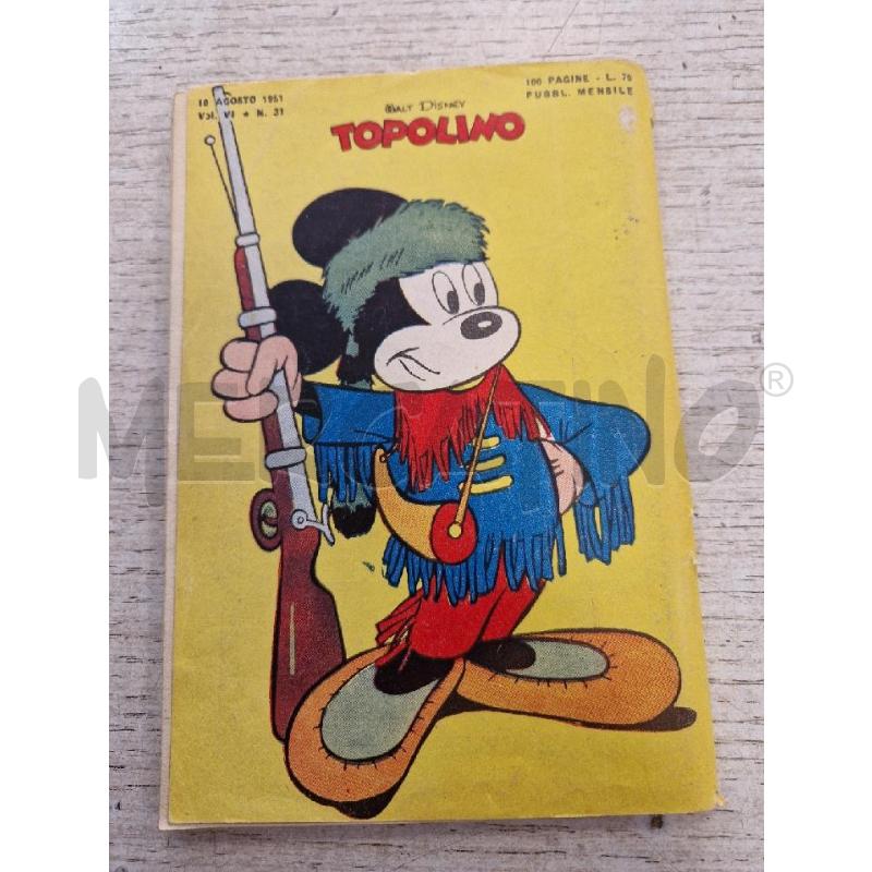 TOPOLINO NUMERO 31 DEL 10 AGOSTO 1951 | Mercatino dell'Usato Bologna 2