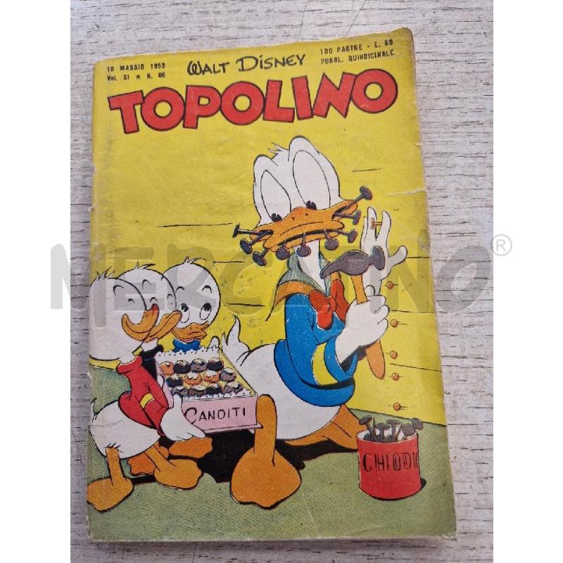 TOPOLINO NUMERO 66  DEL 10 MAGGIO 1953 | Mercatino dell'Usato Bologna 1