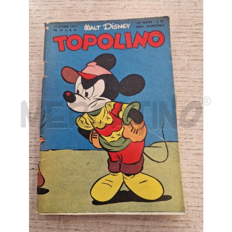 TOPOLINO NUMERO 68  DEL  10 GIUGNO 1953 | Mercatino dell'Usato Bologna 1