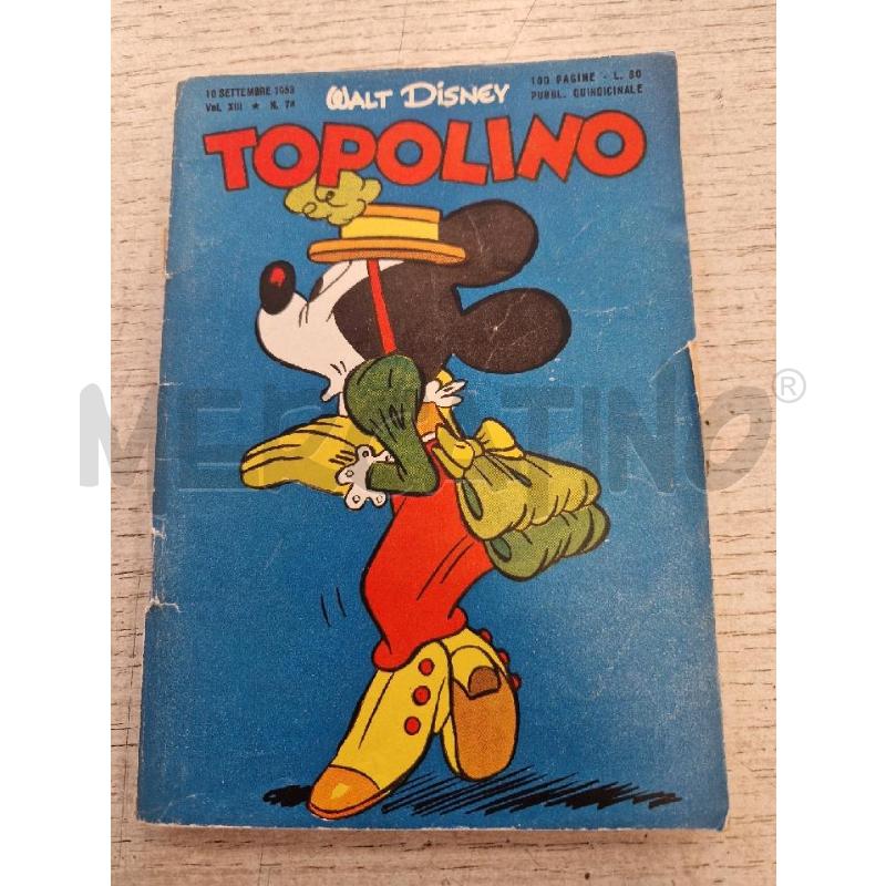 TOPOLINO NUMERO 74 DEL 10 SETTEMBRE 1953 | Mercatino dell'Usato Bologna 1
