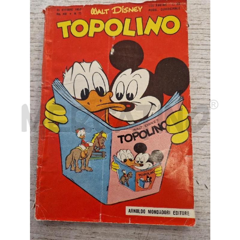 TOPOLINO NUMERO 77  DEL 25 OTTOBRE 1953 | Mercatino dell'Usato Bologna 1