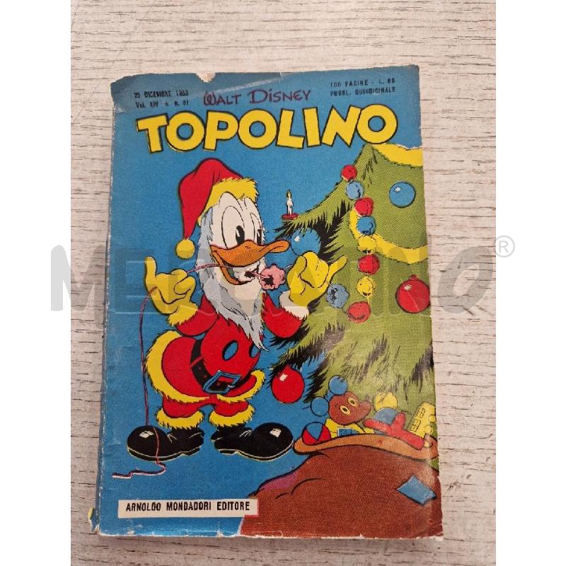 TOPOLINO NUMERO 81 DEL 25 DICEMBRE 1953 | Mercatino dell'Usato Bologna 1