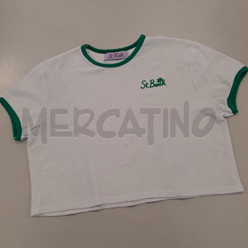 T SHIRT DONNA ST.BARTH BIANCO SPUGNA PART VERDE | Mercatino dell'Usato Bologna 1