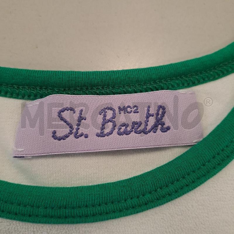 T SHIRT DONNA ST.BARTH BIANCO SPUGNA PART VERDE | Mercatino dell'Usato Bologna 2