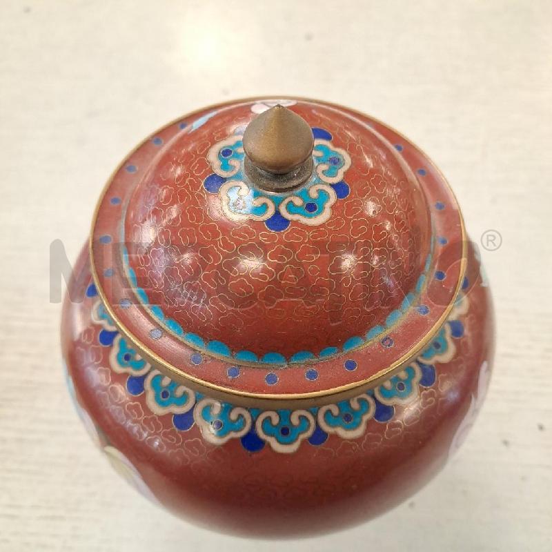 VASO CINESE CLOISONNET CON COPERCHIO  | Mercatino dell'Usato Bologna 4