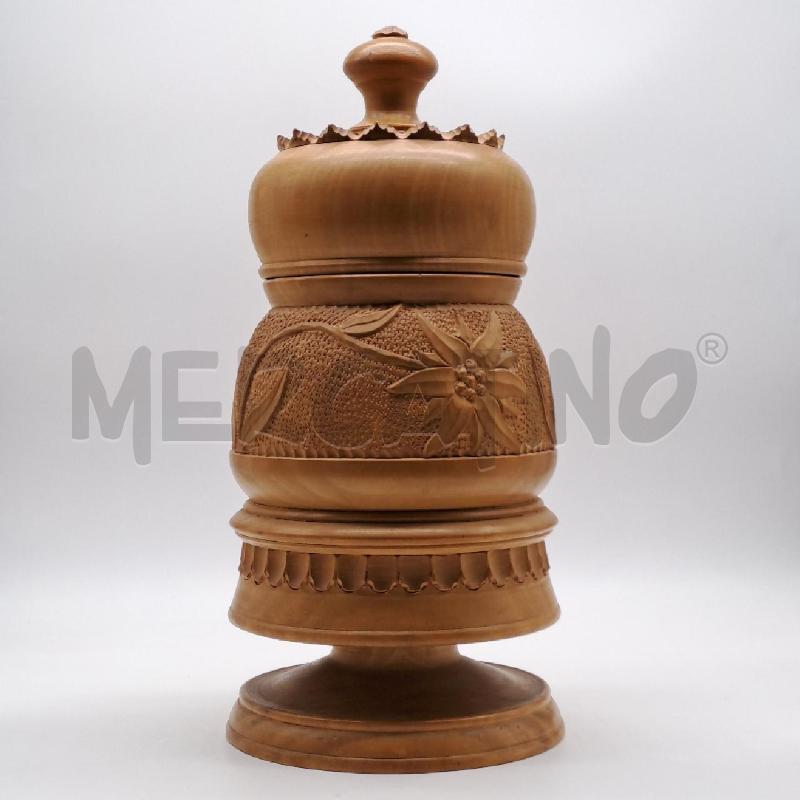 VASO SCOLPITO LEGNO VAL D'AOSTA | Mercatino dell'Usato Bologna 1
