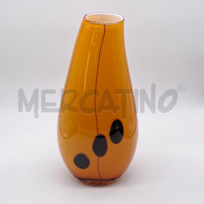 VASO VETRO SOFFIATO GIALLO MARRONE | Mercatino dell'Usato Bologna 1