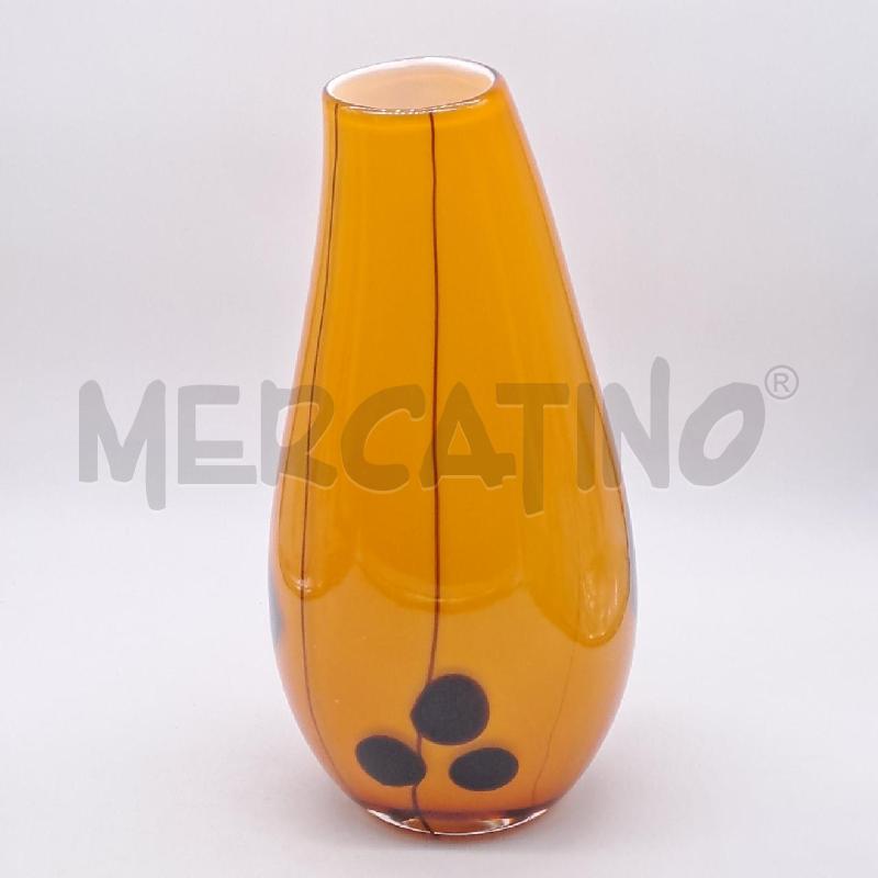 VASO VETRO SOFFIATO GIALLO MARRONE | Mercatino dell'Usato Bologna 2