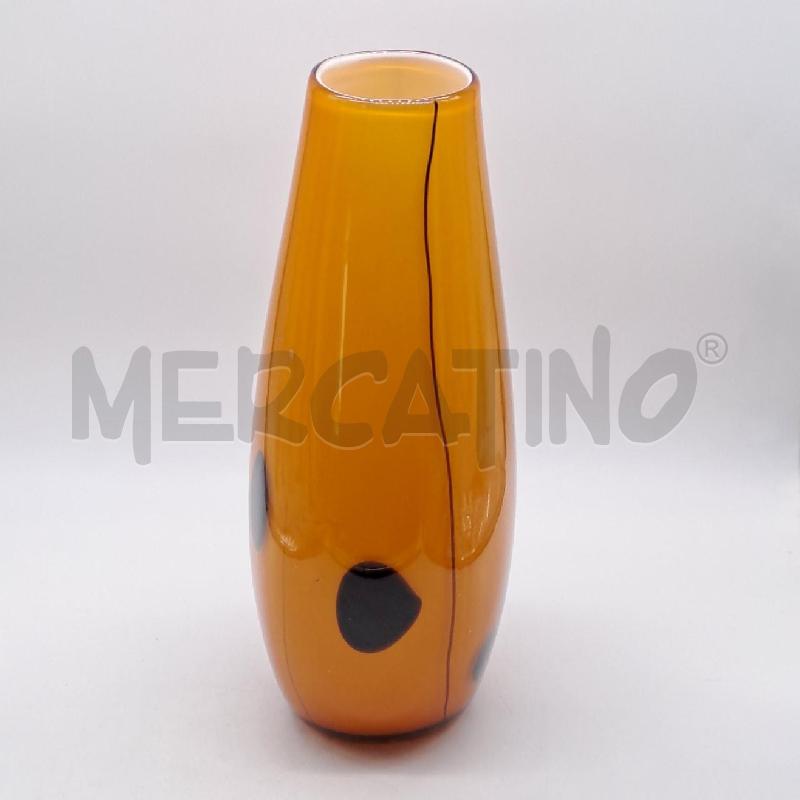 VASO VETRO SOFFIATO GIALLO MARRONE | Mercatino dell'Usato Bologna 3