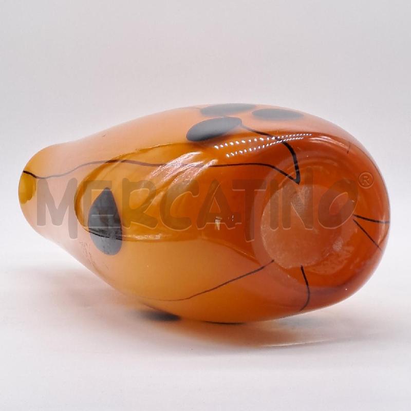 VASO VETRO SOFFIATO GIALLO MARRONE | Mercatino dell'Usato Bologna 4
