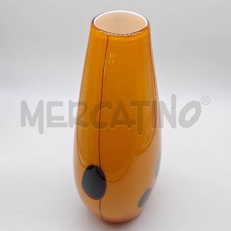 VASO VETRO SOFFIATO GIALLO MARRONE | Mercatino dell'Usato Bologna 5