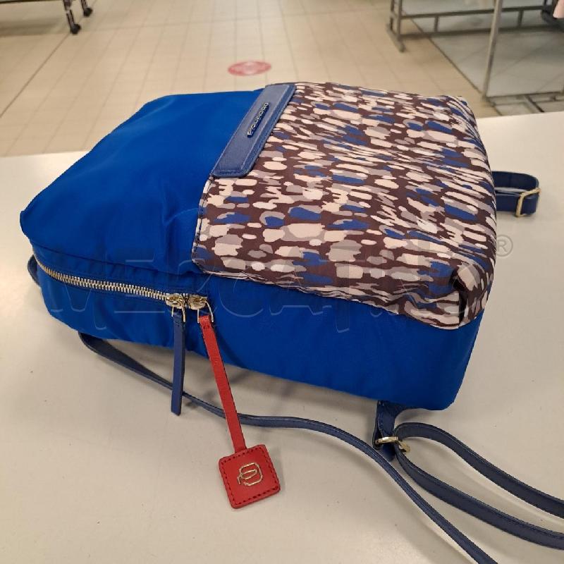ZAINETTO DONNA PIQUADRO BLUETTE MARRONE BEIGE | Mercatino dell'Usato Bologna 4