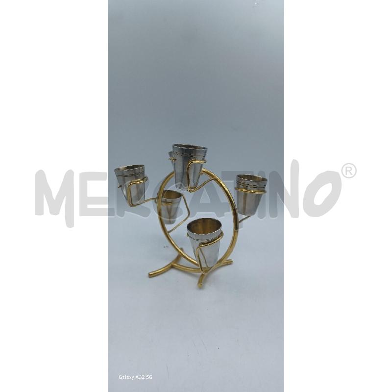 BICCHIERINI PZ. 6 METALL+SUPPORT MET DOR | Mercatino dell'Usato Cagliari 1