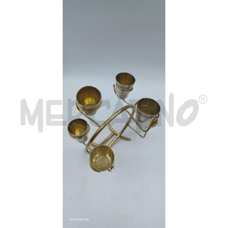 BICCHIERINI PZ. 6 METALL+SUPPORT MET DOR | Mercatino dell'Usato Cagliari 2