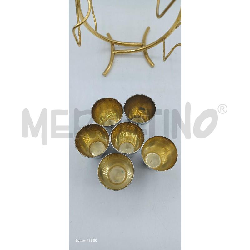 BICCHIERINI PZ. 6 METALL+SUPPORT MET DOR | Mercatino dell'Usato Cagliari 3