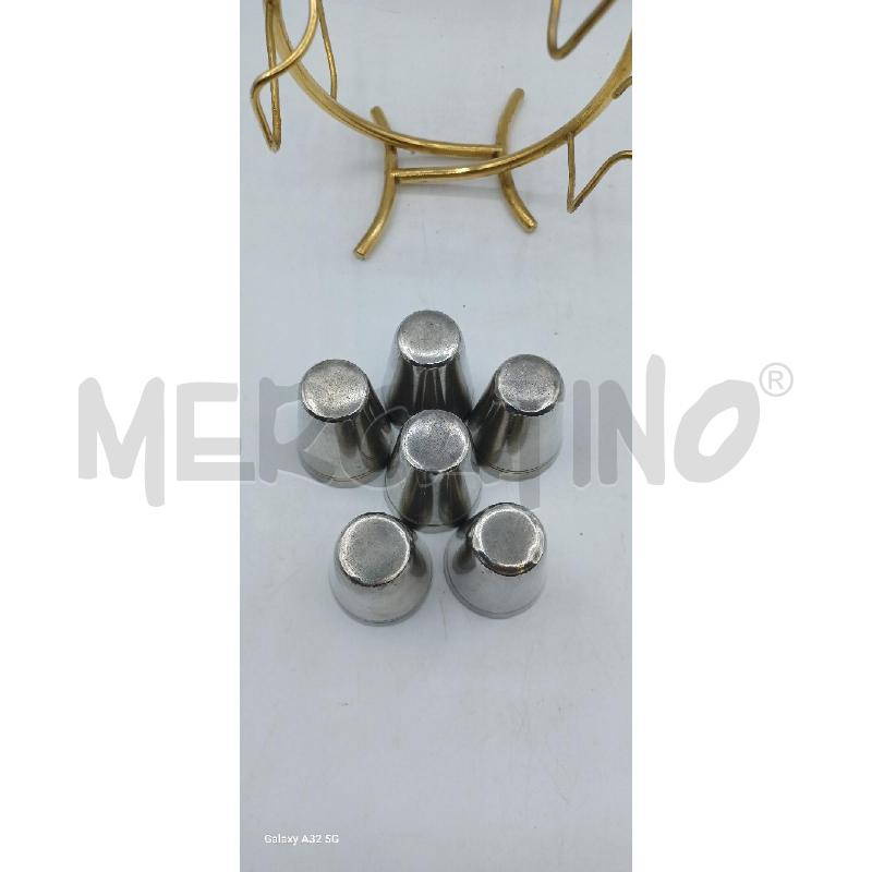 BICCHIERINI PZ. 6 METALL+SUPPORT MET DOR | Mercatino dell'Usato Cagliari 4