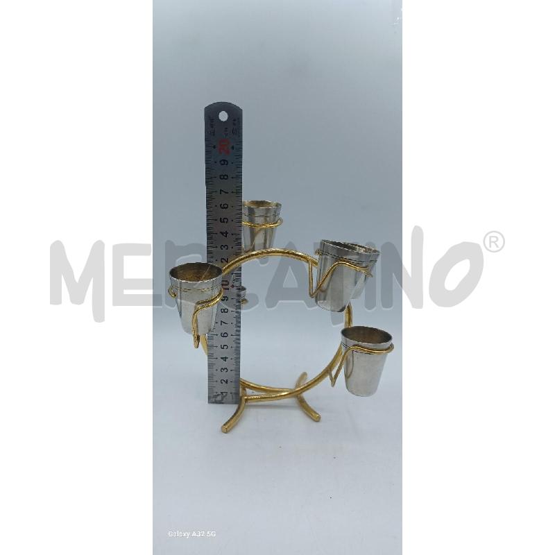 BICCHIERINI PZ. 6 METALL+SUPPORT MET DOR | Mercatino dell'Usato Cagliari 5