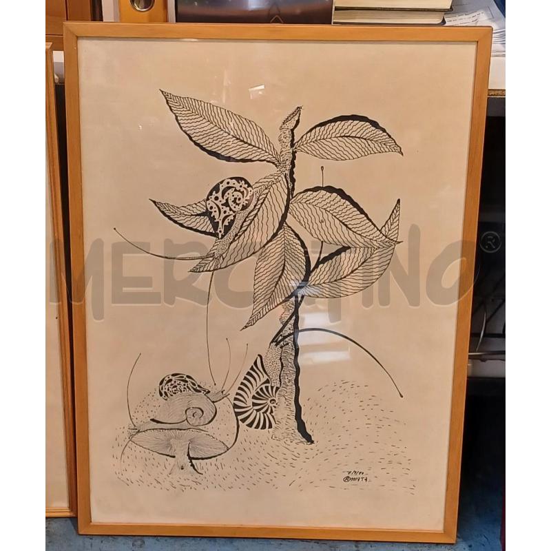 QUADRO CO LEGN PALMA LUMACA B/N AMATA | Mercatino dell'Usato Cagliari 1