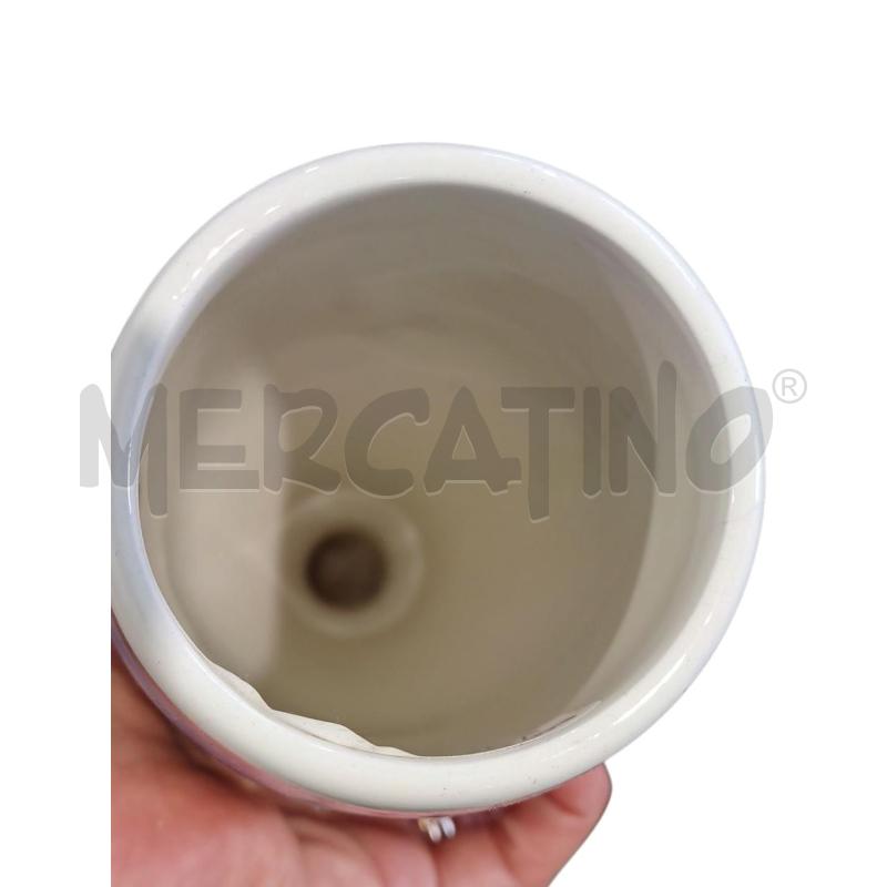 VASO CERAMICA CELESTE RIG DORATE  | Mercatino dell'Usato Cagliari 2