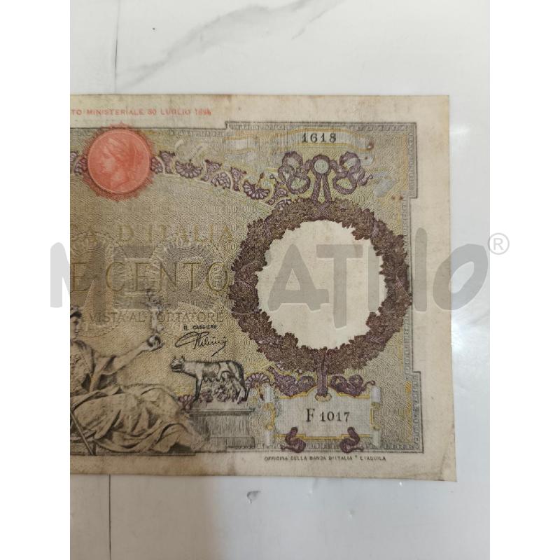 BANCONOTA LIRE 100 13.02.1943 AQUILA FASCIO  | Mercatino dell'Usato Campobasso 3