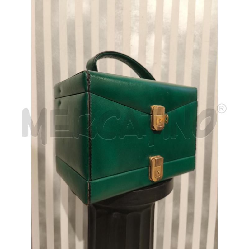 BEAUTY CASE VERDE VINTAGE PELLE | Mercatino dell'Usato Campobasso 1