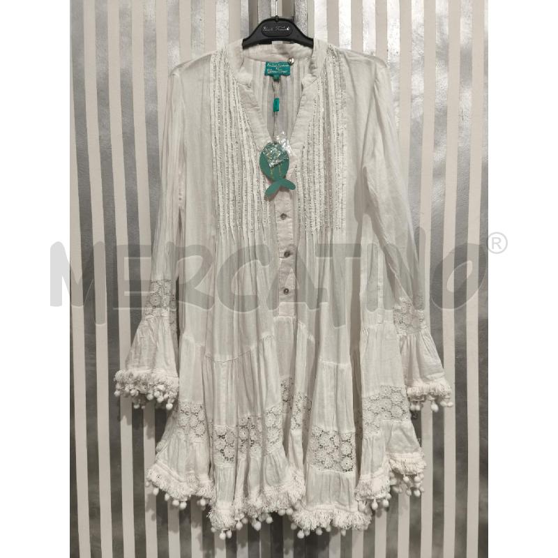 BLUSA DONNA ANTICA SARTORIA BY GIACOMO CINQUE BIANCA PERLINE | Mercatino dell'Usato Campobasso 1