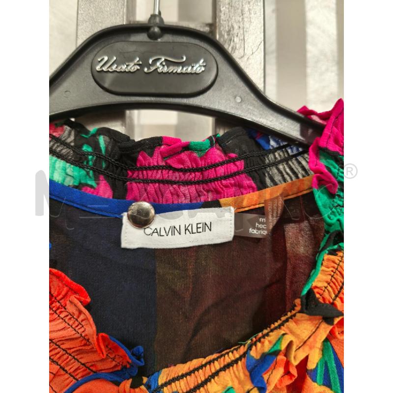 BLUSA DONNA CALVIN KLEIN NERA FIORI COLORATI | Mercatino dell'Usato Campobasso 2