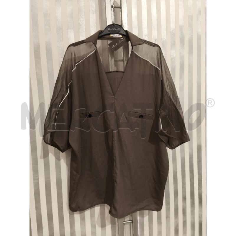 BLUSA DONNA ICEBERG VERDE MILITARE TRATTINI BIANCHI SPALLE | Mercatino dell'Usato Campobasso 1