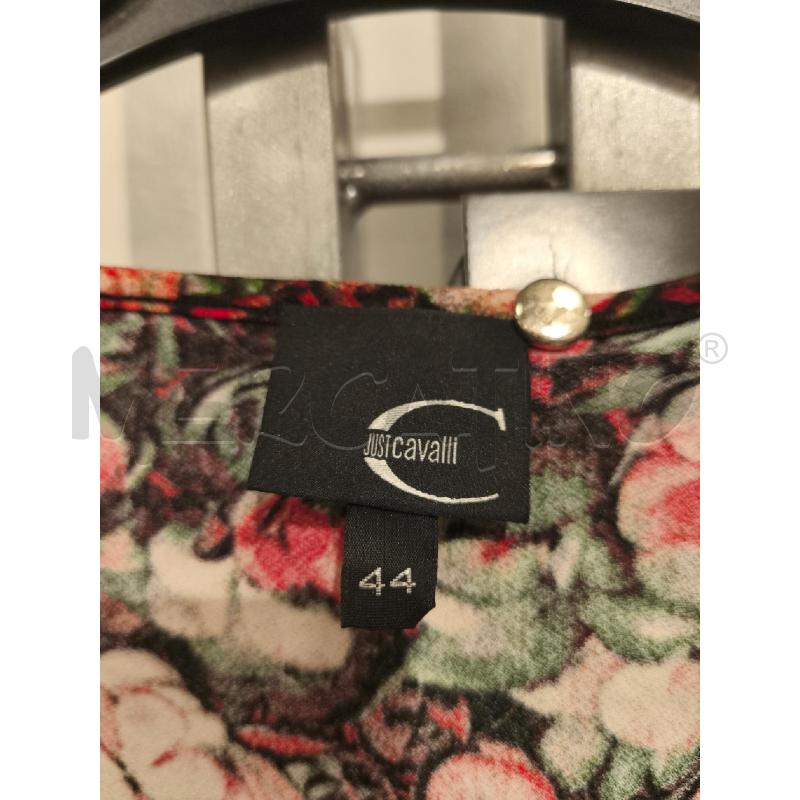 BLUSA DONNA JUST CAVALLI NERA FIORI ROSSI BORDINI VERDI | Mercatino dell'Usato Campobasso 2