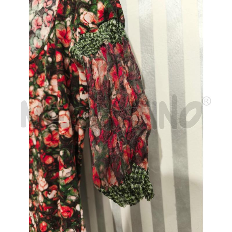 BLUSA DONNA JUST CAVALLI NERA FIORI ROSSI BORDINI VERDI | Mercatino dell'Usato Campobasso 4