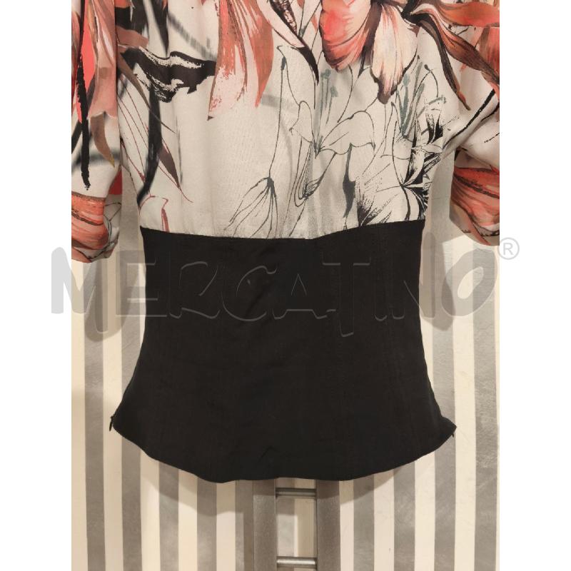 BLUSA DONNA MARCIANO BUSTO NERO SPALLE FIORI BIANCO ROSA BEIGE | Mercatino dell'Usato Campobasso 3