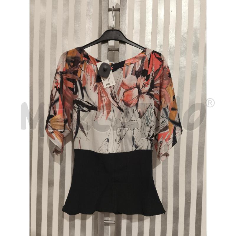 BLUSA DONNA MARCIANO BUSTO NERO SPALLE FIORI BIANCO ROSA BEIGE | Mercatino dell'Usato Campobasso 5