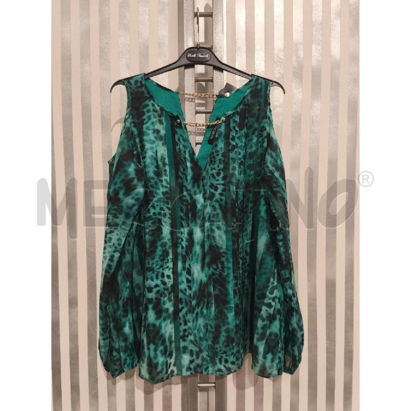 BLUSA DONNA MARCIANO GUESS ACQUAMARINA NERA ANIMALIER RIGHE | Mercatino dell'Usato Campobasso 1
