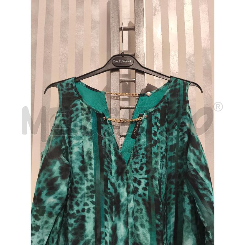 BLUSA DONNA MARCIANO GUESS ACQUAMARINA NERA ANIMALIER RIGHE | Mercatino dell'Usato Campobasso 3