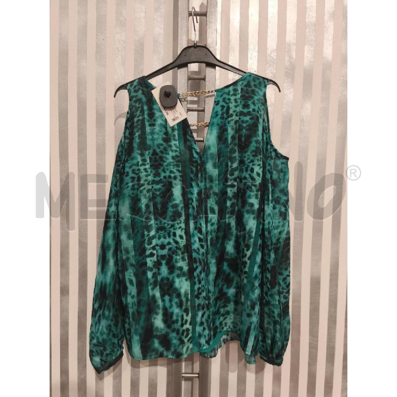 BLUSA DONNA MARCIANO GUESS ACQUAMARINA NERA ANIMALIER RIGHE | Mercatino dell'Usato Campobasso 5