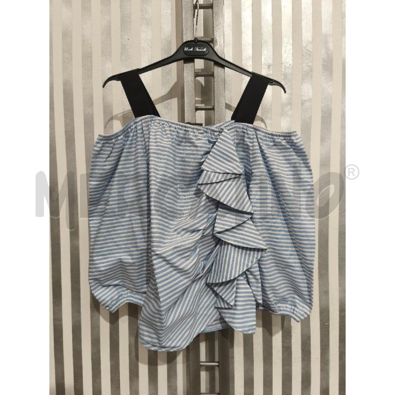 BLUSA DONNA PINKO RIGHE BIANCHE CELESTI BRETELLE NERE | Mercatino dell'Usato Campobasso 1