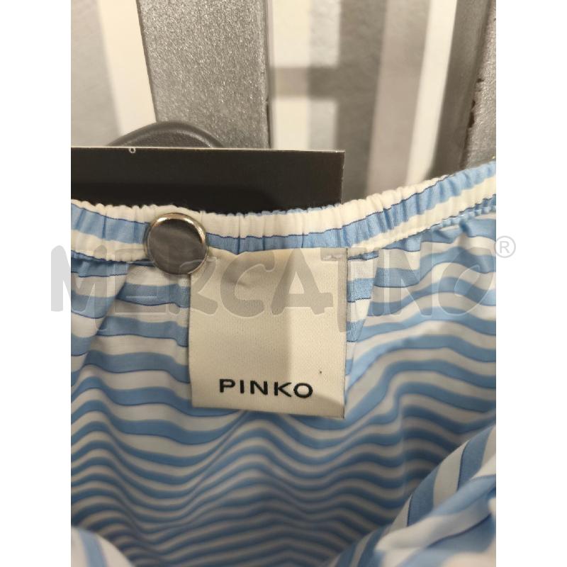 BLUSA DONNA PINKO RIGHE BIANCHE CELESTI BRETELLE NERE | Mercatino dell'Usato Campobasso 2