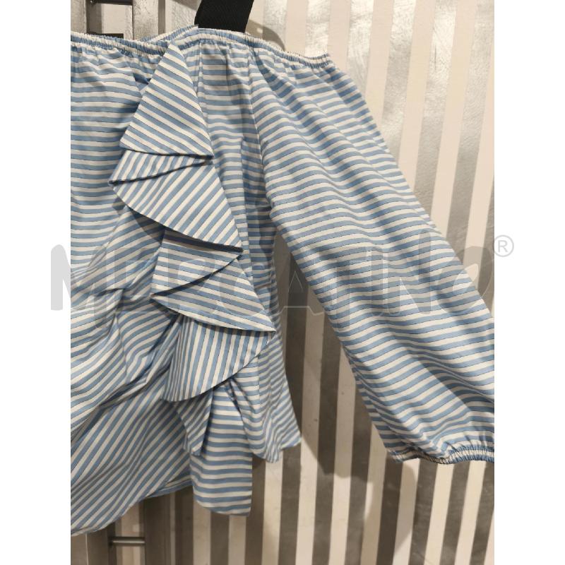 BLUSA DONNA PINKO RIGHE BIANCHE CELESTI BRETELLE NERE | Mercatino dell'Usato Campobasso 3