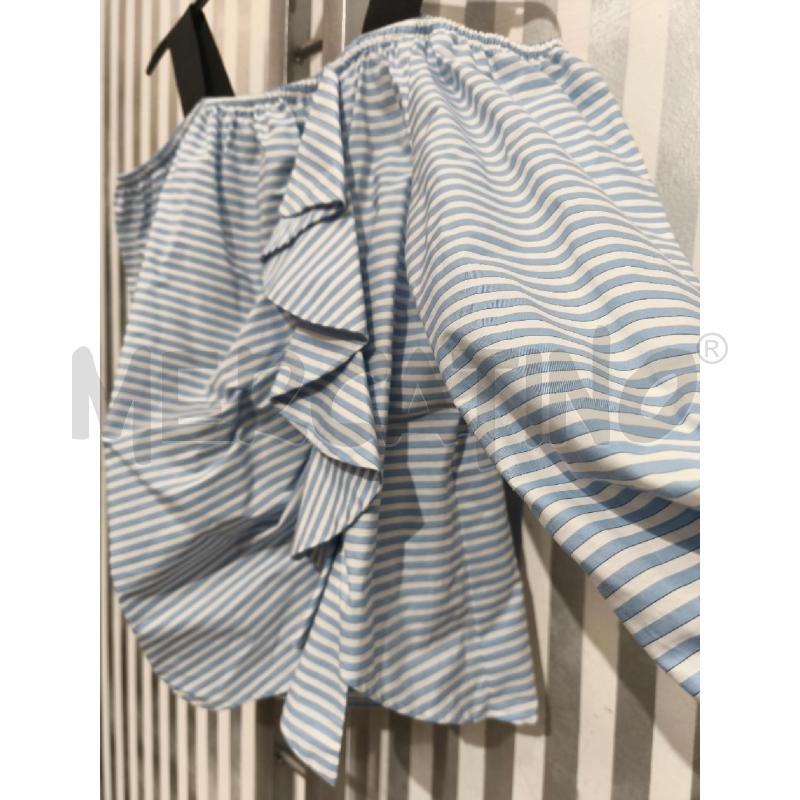 BLUSA DONNA PINKO RIGHE BIANCHE CELESTI BRETELLE NERE | Mercatino dell'Usato Campobasso 4