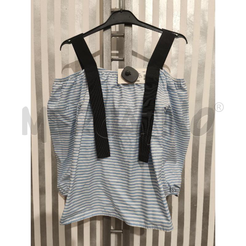 BLUSA DONNA PINKO RIGHE BIANCHE CELESTI BRETELLE NERE | Mercatino dell'Usato Campobasso 5