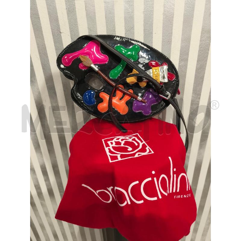BORSA DONNA BRACCIALINI NERA LUCIDA TAVOLOZZA | Mercatino dell'Usato Campobasso 1