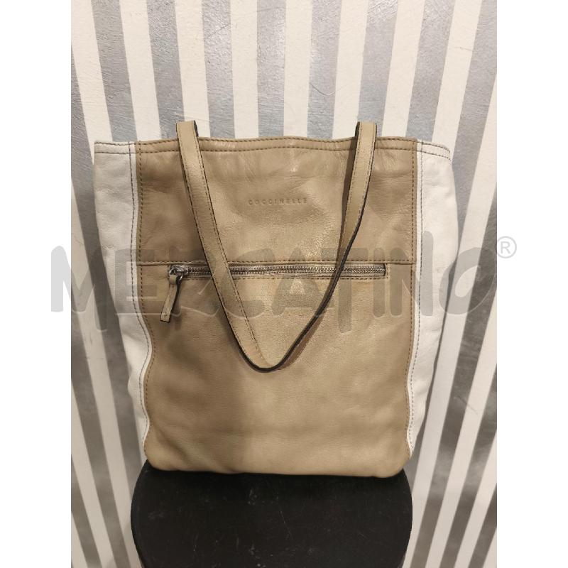BORSA DONNA COCCINELLE BIANCA BEIGE | Mercatino dell'Usato Campobasso 1