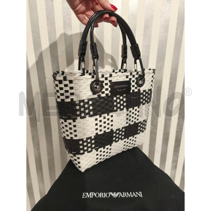 BORSA DONNA EMPORIO ARMANI INCROCI BIANCHI E NERI | Mercatino dell'Usato Campobasso 1