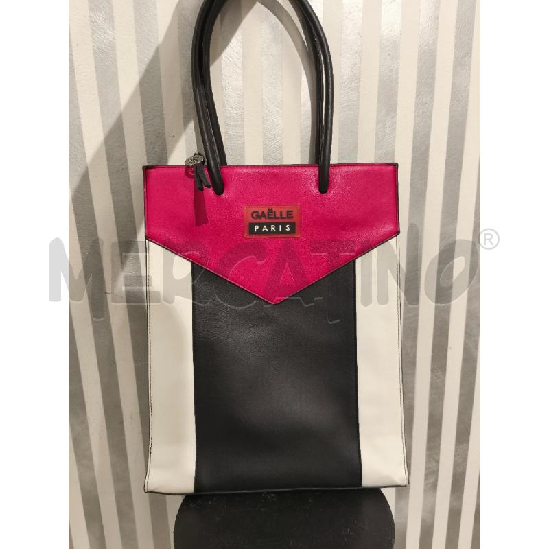 BORSA DONNA GAELLE PARIS NERA BIANCA FUXIA | Mercatino dell'Usato Campobasso 1