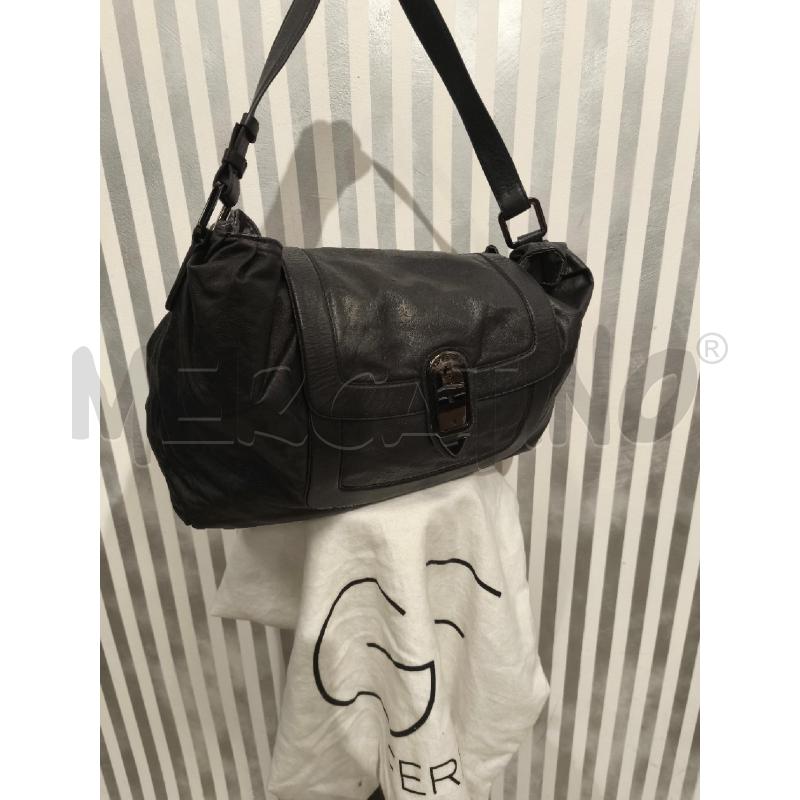 BORSA DONNA GF FERRÈ PELLE NERA GRANDE | Mercatino dell'Usato Campobasso 1